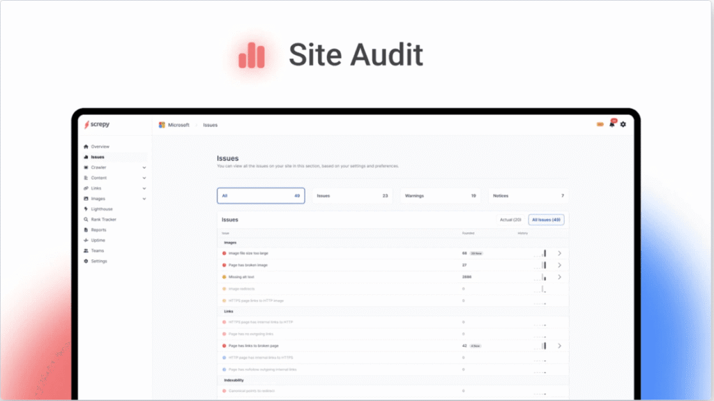 Get a detailed breakdown of site performance to fix issues and rank higher.