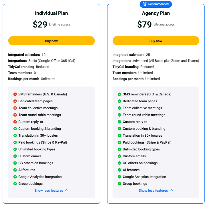 tidycal reviews